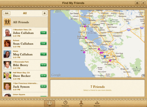 Aplicatia Gasire Prieteni de la Apple - disponibila pe web