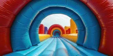 Cum sunt realizate cusăturile toboganelor gonflabile și de ce contează dubla sau tripla cusătură?