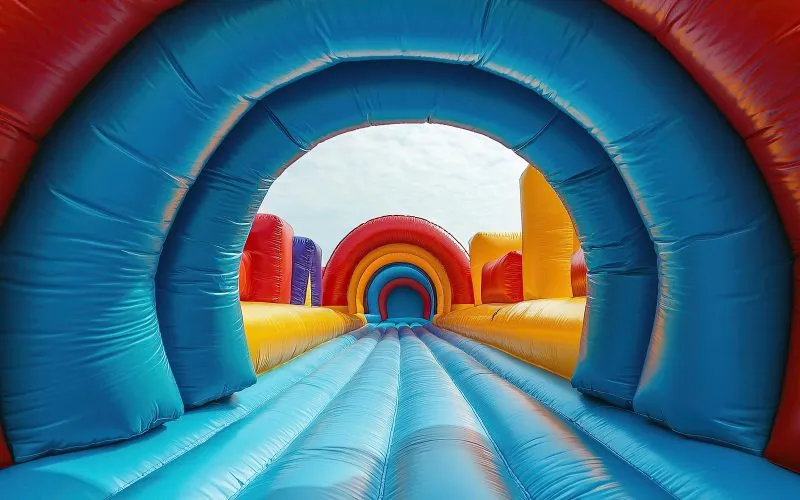 Cum sunt realizate cusăturile toboganelor gonflabile și de ce contează dubla sau tripla cusătură?