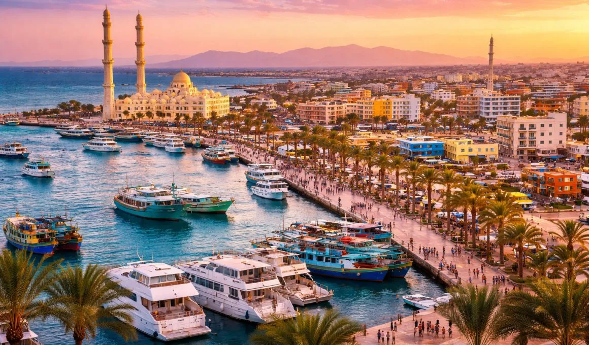 La ce distanță este centrul orașului Hurghada de Xanadu Resorts?