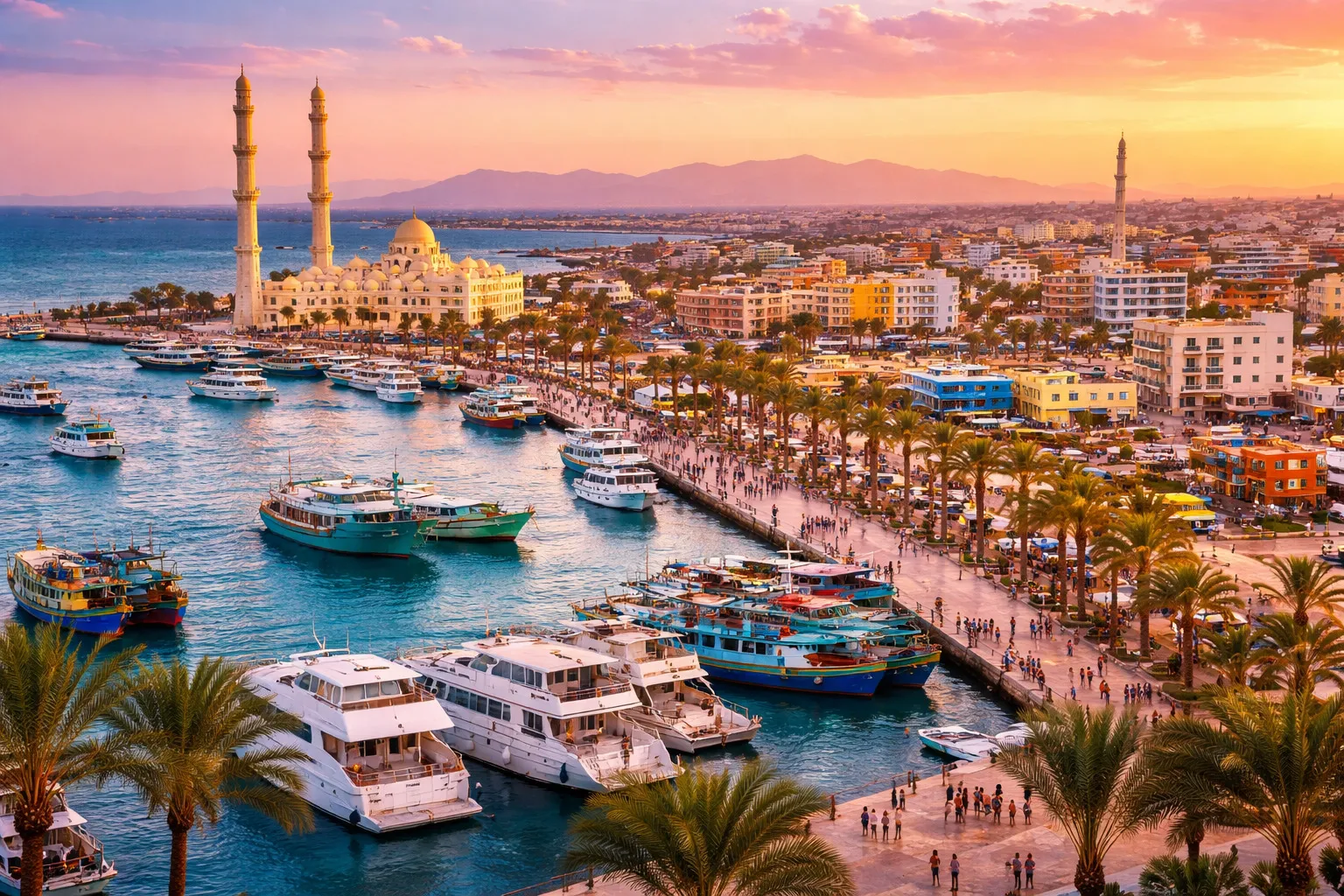 La ce distanță este centrul orașului Hurghada de Xanadu Resorts?